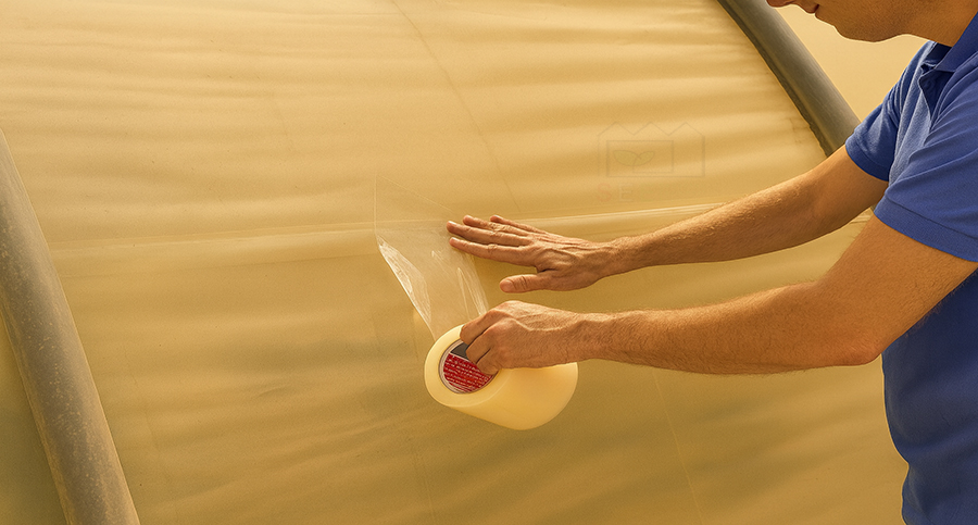 نوار چسب ترمیم پلاستیک گلخانهای مقاوم در برابر UV مخصوص تعمیر پوشش گلخانه