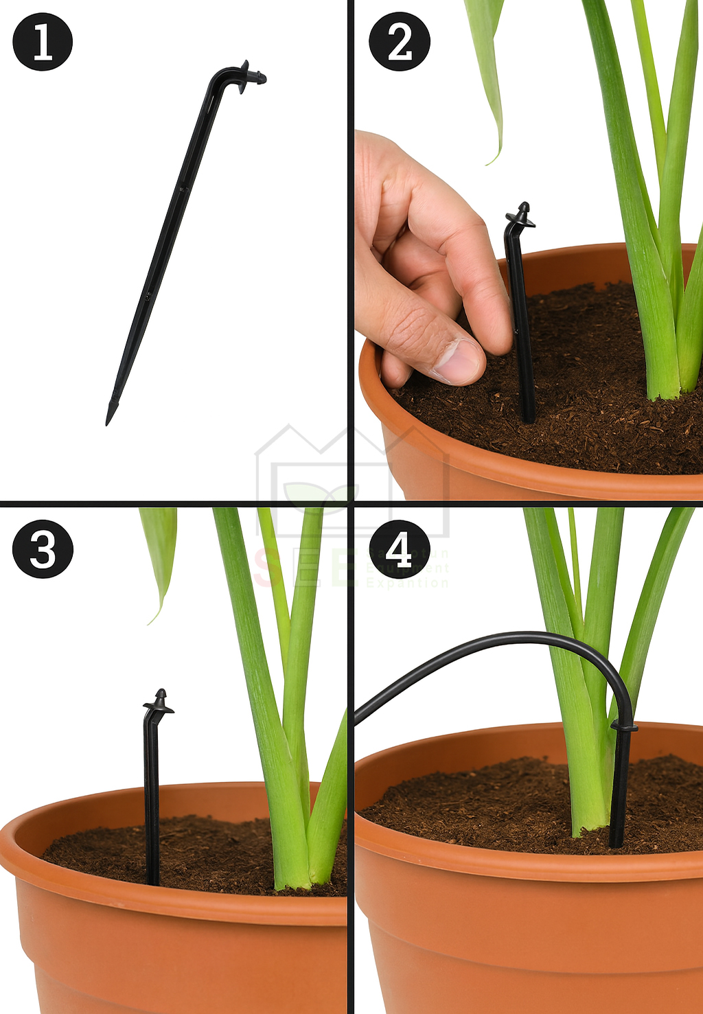 روش نصب اسپایک آبیاری گلدان به صورت مرحله ای