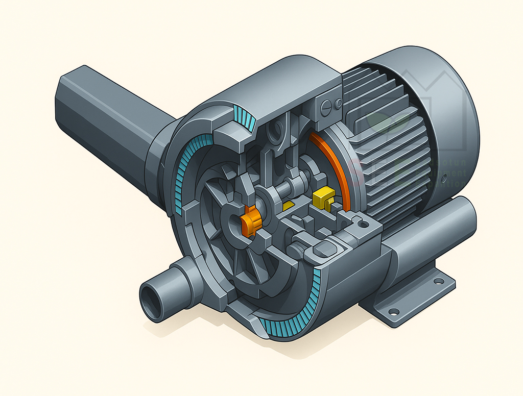 نمای شماتیک اجزای داخلی ساید چنل و پروانه